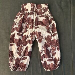 Kate Quinn Burgundy Leaf Print Pants